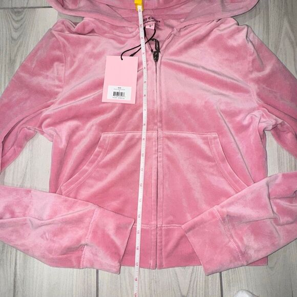 NWT JUICY COUTURE Velour OG Bling Tracksuit Hoodie & Pant Set Rose Pink Size Sma - Picture 6 of 11